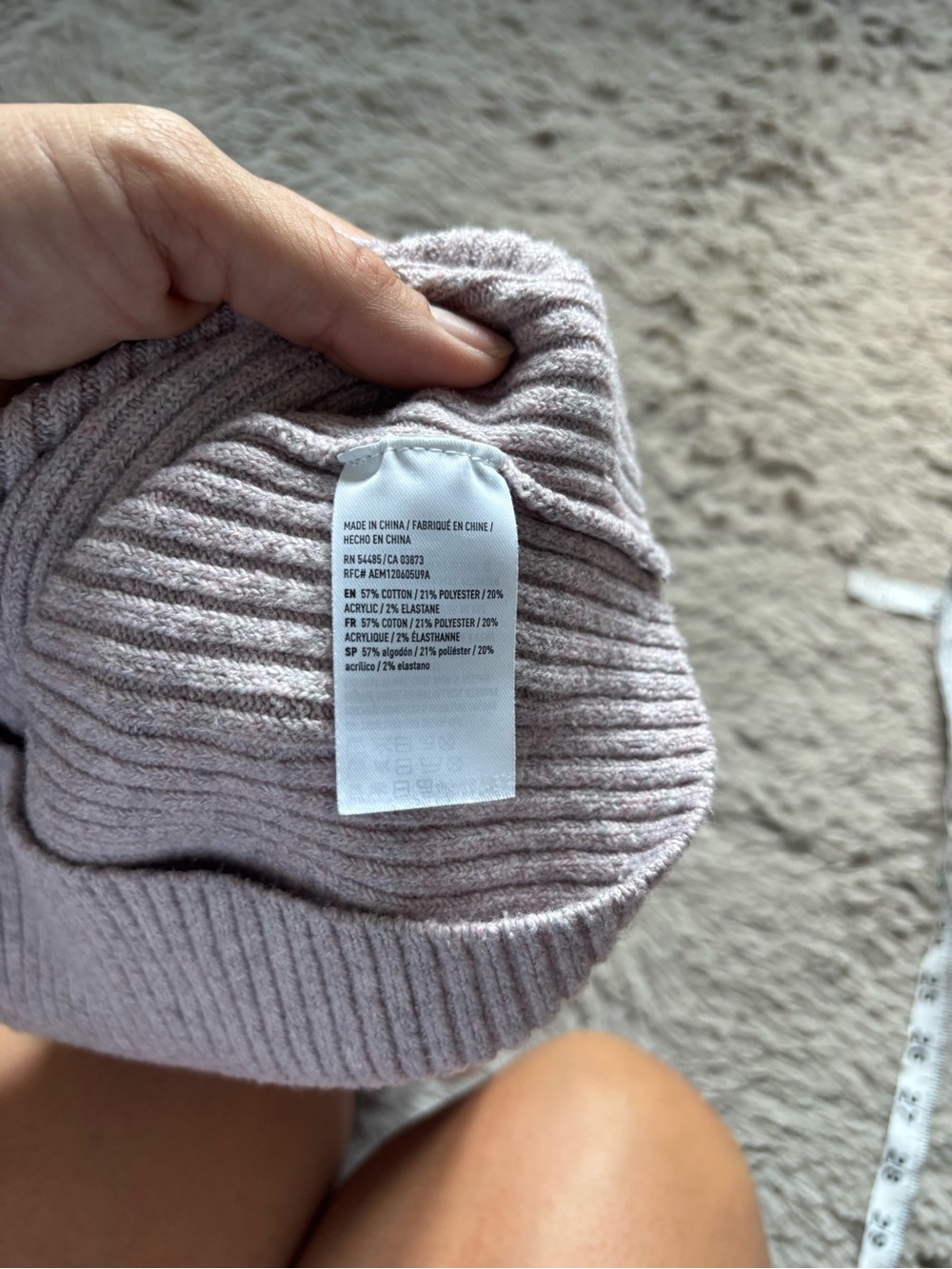 American Eagle V-Neck Strappy Knit Tank Top - Light Mauve medium - Picture 6 of 7